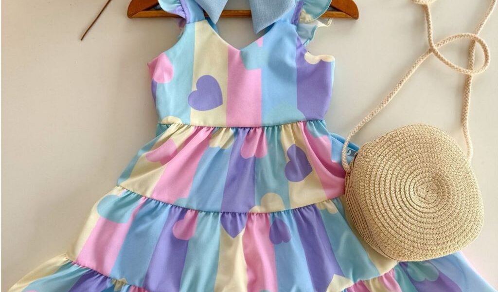 Vestido Infantil Menina Estampado Casual Festa Natal Lançamento Verão