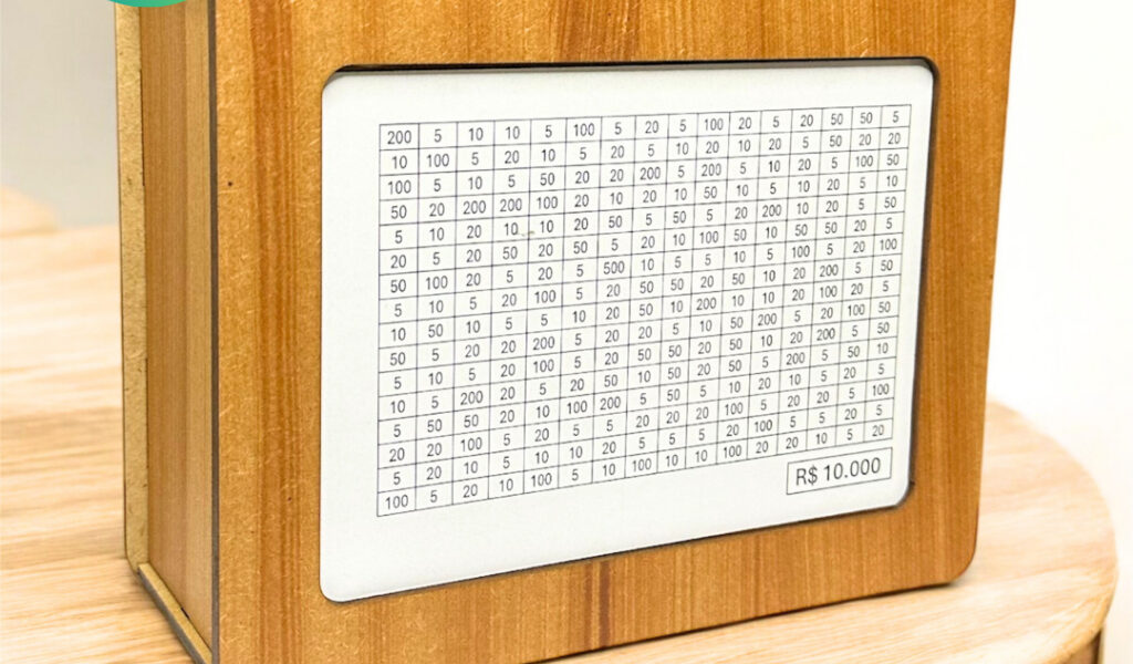 Cofre Marrom Woodbox 1000 5000 10000 Metodo Japones Para Economizar e Guardar Dinheiro