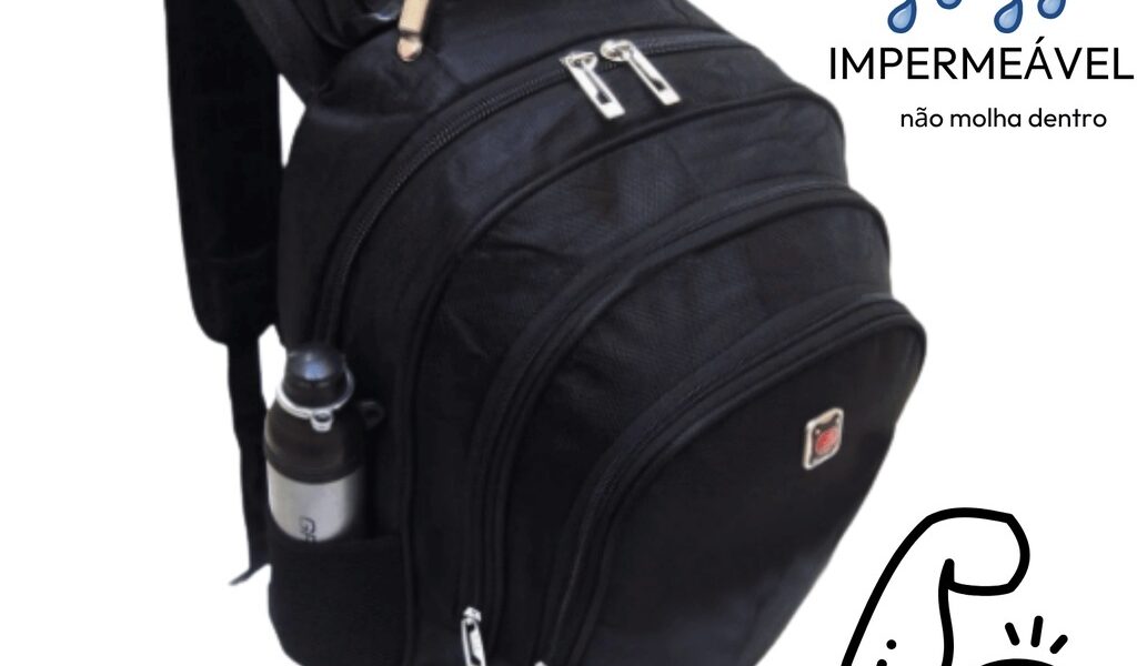 Mochila Bolsa Viagem Trabalho Escola Faculdade Universidade Feminino e Masculino Cor Preta