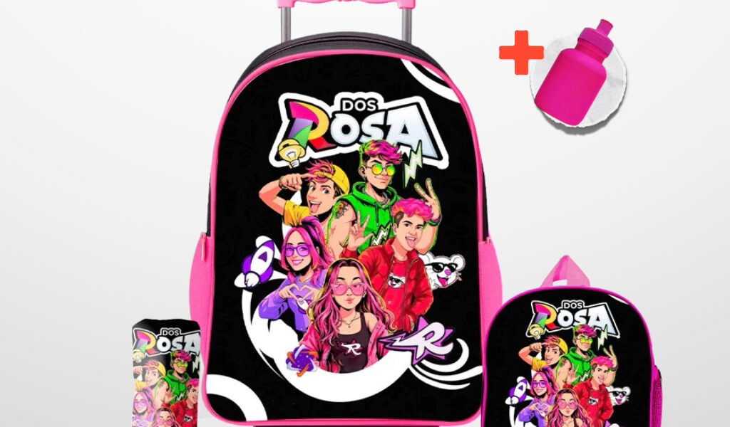 Kit Mochila Escolar Infantil Emily Vick Os Rosas + Lancheira + Estojo