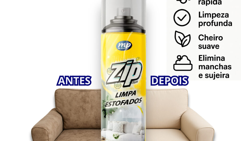 Espuma Spray Zip Clean 300ml Limpa a Seco Sofá, Estofado, Banco de Carro Limpeza Profunda