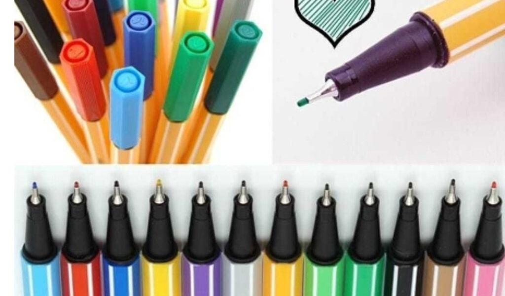 Kit com 6/10/12/24 canetas Fine Line Ponta Fina FINELINER 0,4MM Escolar