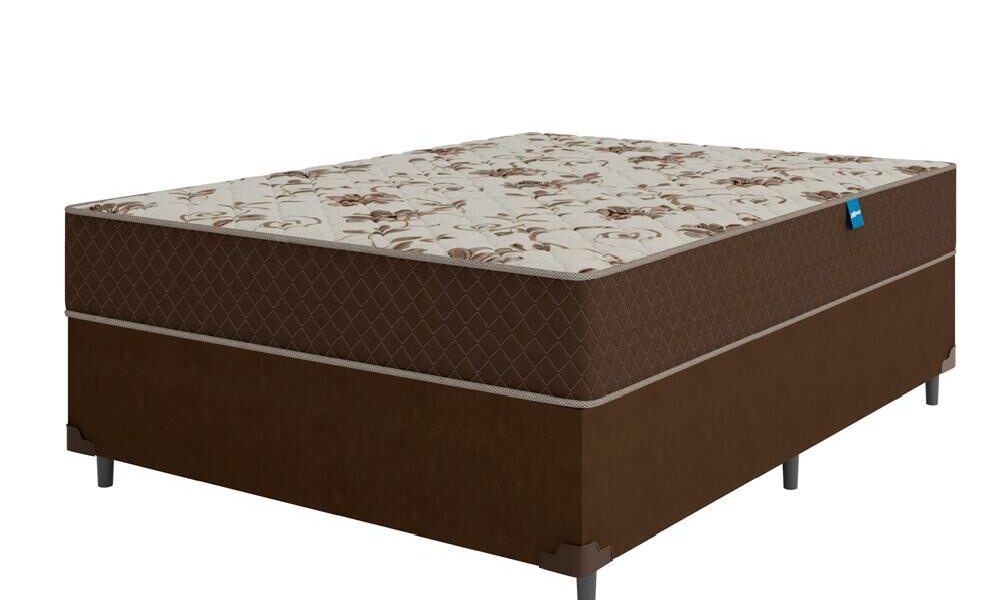 Cama Box Casal Colchão Espuma D33 Marquês 138x188x57cm Marrom Umaflex - Suporta até 90kg por Pessoa