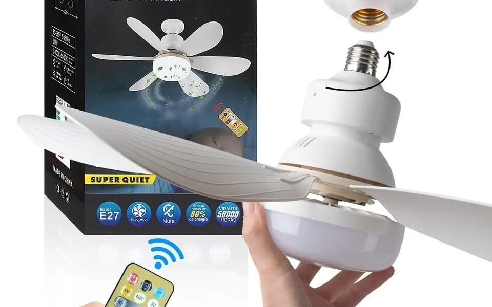 Novo - Ventilador de Teto Com Luz p/ Pequenos Espaços (6 Hélices) Controle Remoto Bivolt