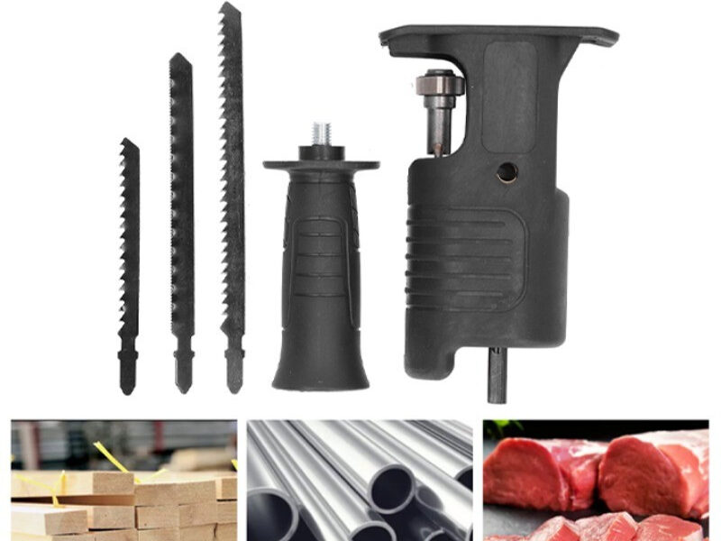 Kit Serra Adaptador de Serra Tico-Tico Elétrica para Furadeira e Parafusadeira, Ferramenta de Corte p/ Madeira