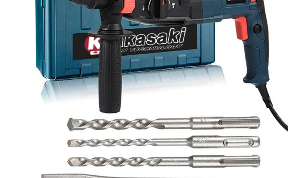 Martelete Rotativo Rompedor 1.200W 12 Peças Furadeira De Impacto Potente com Maleta