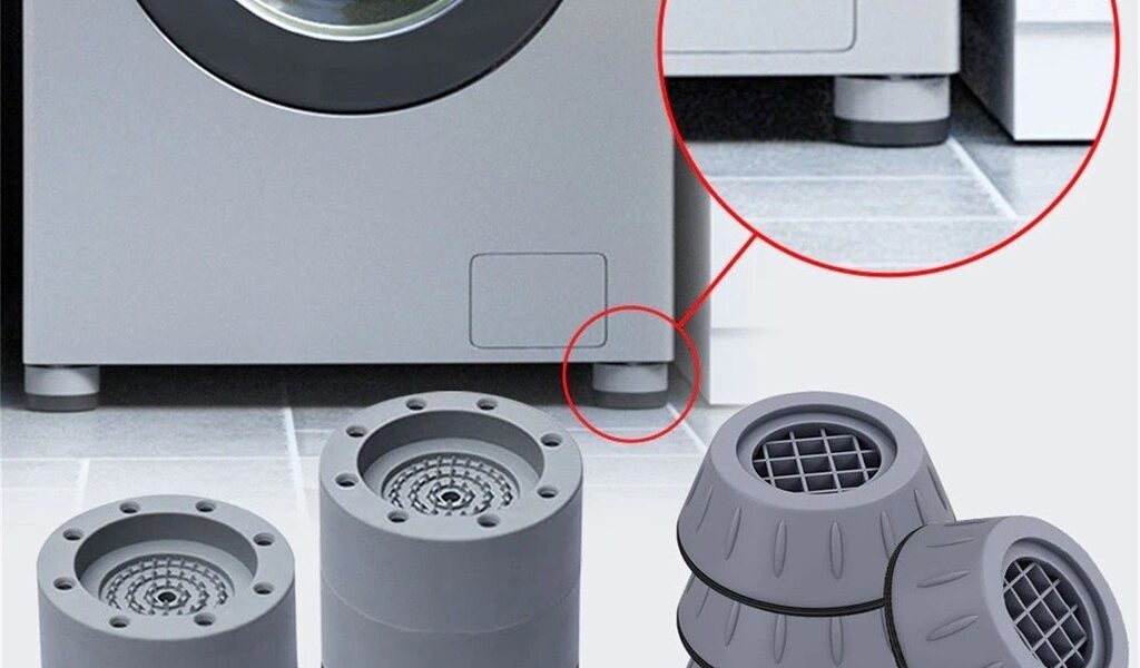Kit 4 Suporte Pé Máquina De Lavar E Secar Almofadas De Apoio Anti Vibração Limpar Lavadora Borracha