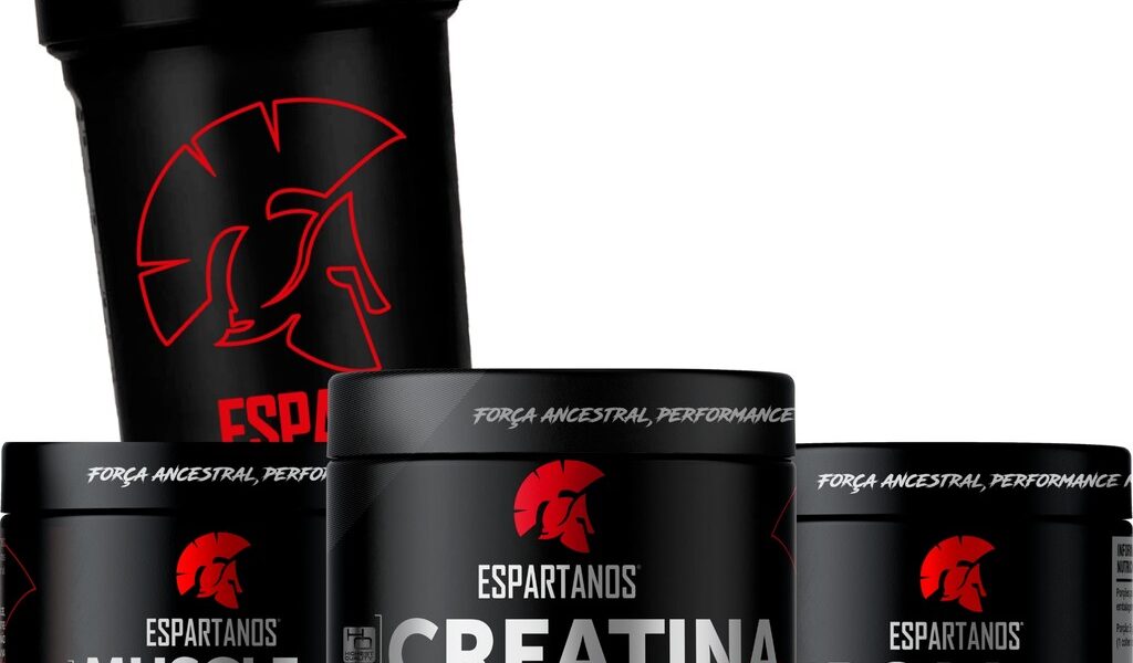 Creatina, Bcca limão, Pré-Treino Limão, Shaker - ESPARTANOS