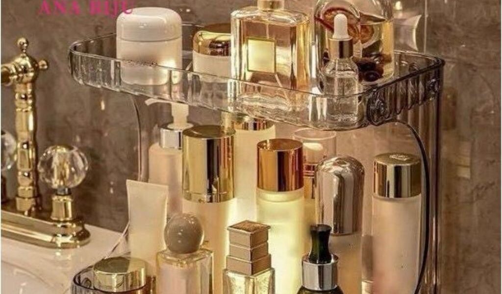 Organizador Prateleira Diamante Acrílico Porta Maquiagem Beleza linhas