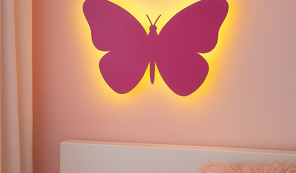 Luminária Led Borboleta Sem Fio Abajur Infantil Decorativo para Quarto de Menina