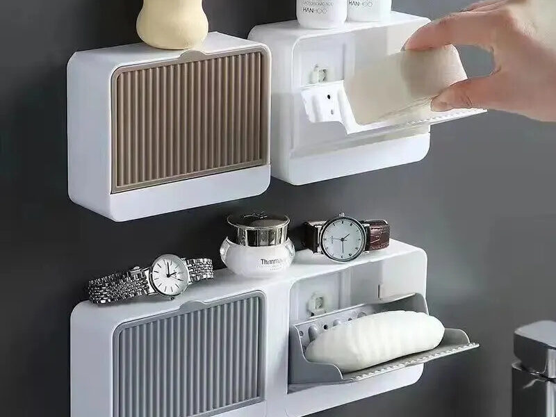 Kit 2 Peças Porta Sabonete Saboneteira Dupla Com Adesivo Para Aderência