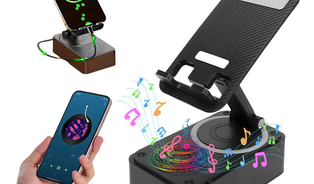 3 Em 1 Suporte Carregador Power Bank E Caixa De Som Bluetooth Para Celular E Tablet Com Som Surround 9D