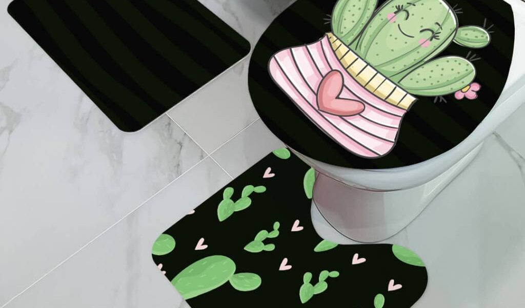 KIT 3 TAPETES PARA BANHEIRO ANTIDERRAPANTE DECORAÇÃO CASA