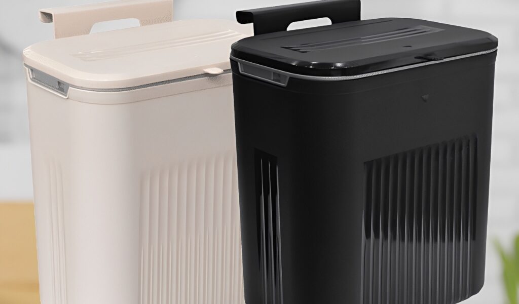 Lixeira Cesto de Lixo 09 Litros Automática Suspensa Rose Preta Banheiro Cozinha Escritório Quarto