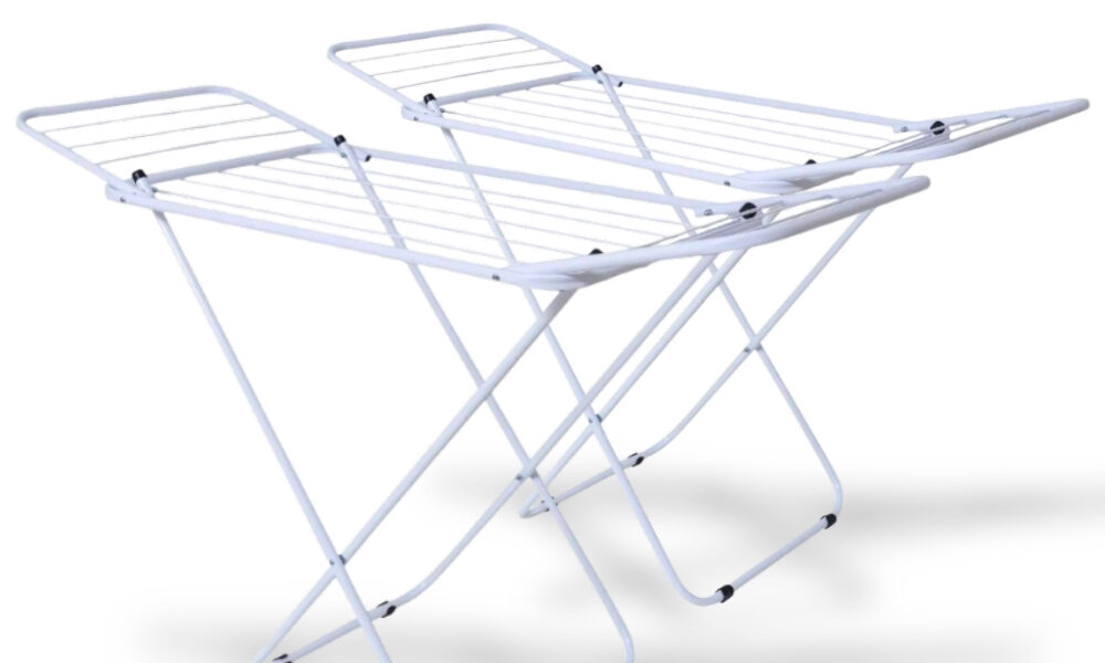 Varal Dobrável de Chão com Abas | Super Leve, Resistente e Não Enferruja | Pintura Eletrostática