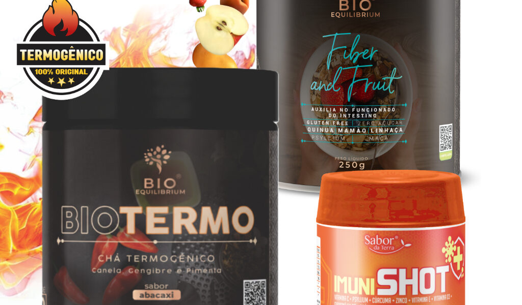 Combo Termogênico Natural + Suplemento para Imunidade + Fibras Funcionais | BioTermo + ImuniShot + Fiber and Fruits