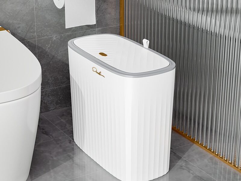 haosin Lixeira Grande com Toque de Abertura por Pressão Click Economiza Espaço Multiuso para Banheiro Cozinha Escritório