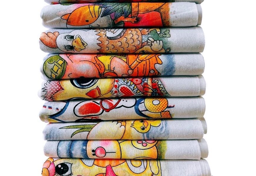 Pano De Prato Estampado Bainha Kit Com 10 Peças