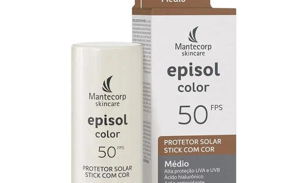 Protetor Solar Facial Episol Fps 50 Color Stick Médio 18g