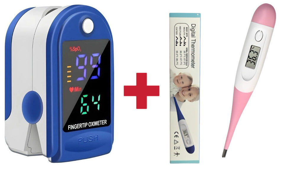 Kit Precisão de medição do termômetro digital + oxímetro de pulso
