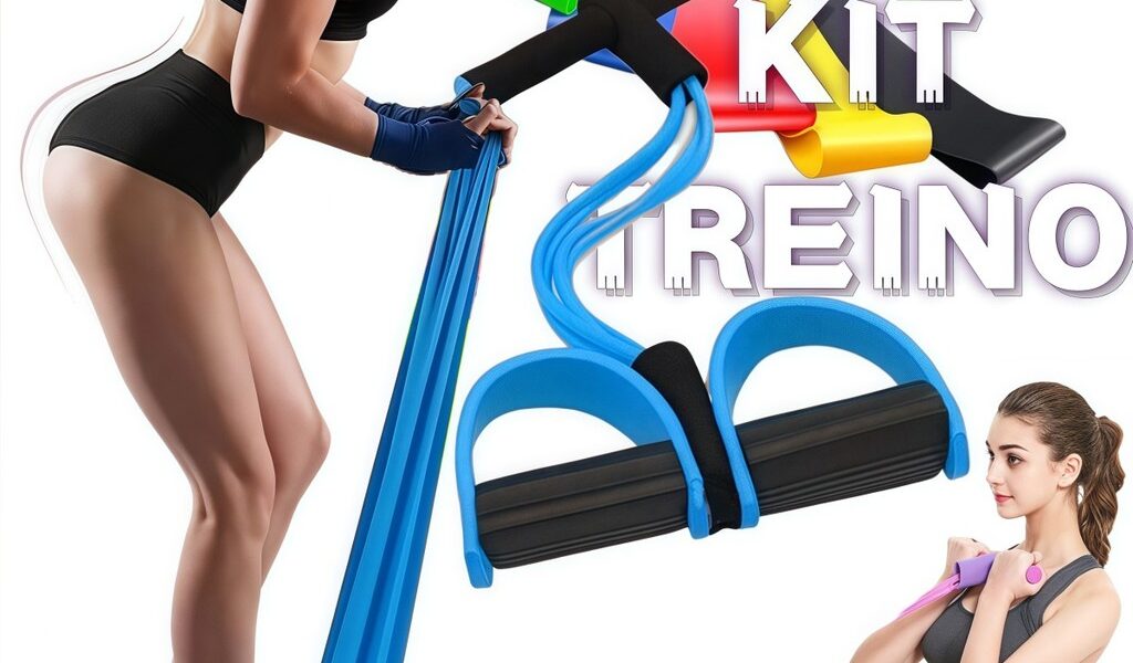 Elásticos de Exercício Kit Completo: Treino Funcional em Casa! Tonifique Músculos & Aumente Força Sem Dor! 🧘‍♀️