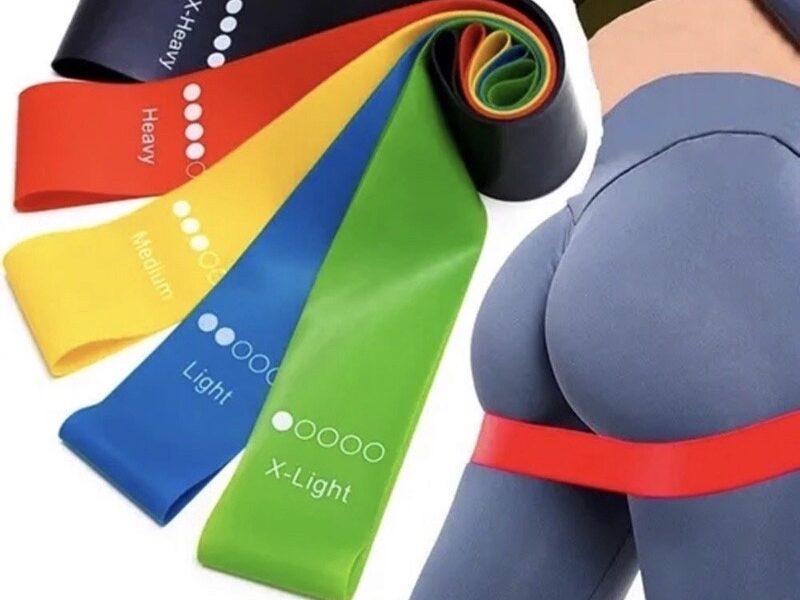 Kit 5 Faixas Elásticas Exercícios Academia Treine Pronto a Entrega