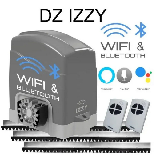 Motor Wifi Para Portão Eletrônico Deslizante de Correr Izzy 300 kilos Bluetooth Celular Alexa Google