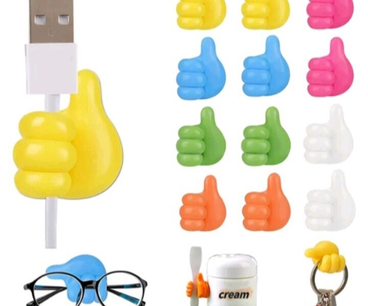 KIT Ganchos De Silicone Para Parede Do Polegar-Clipes Adesivos Cabos E Chaves