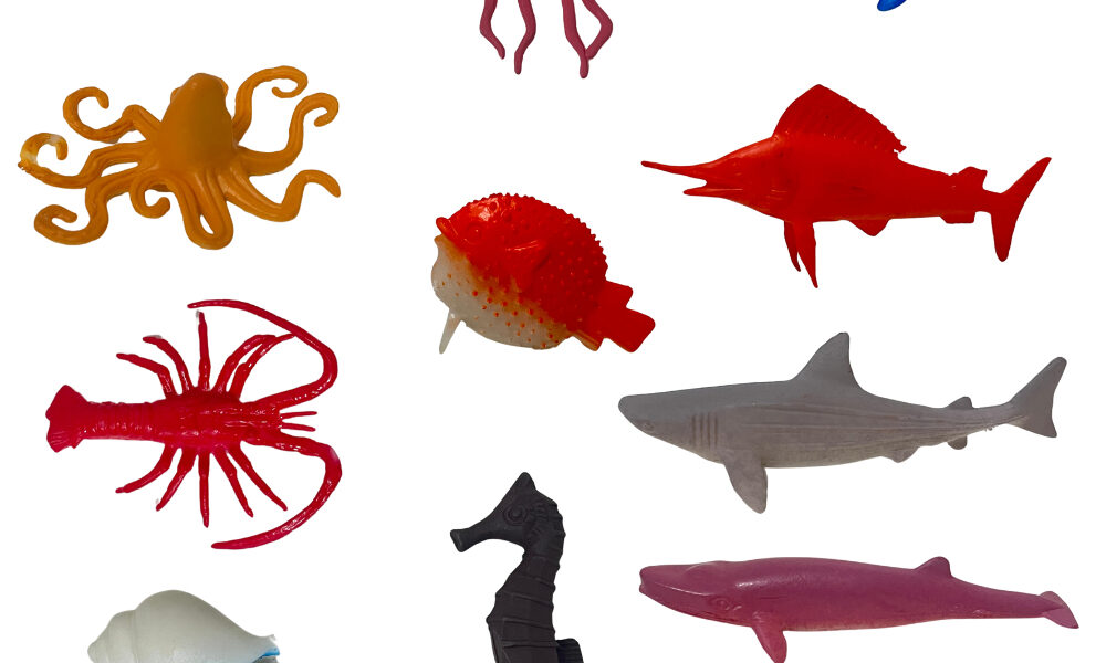 Animais Marinhos Tubarão Peixe Caranguejo Realista Brinquedo Animais Aquaticos