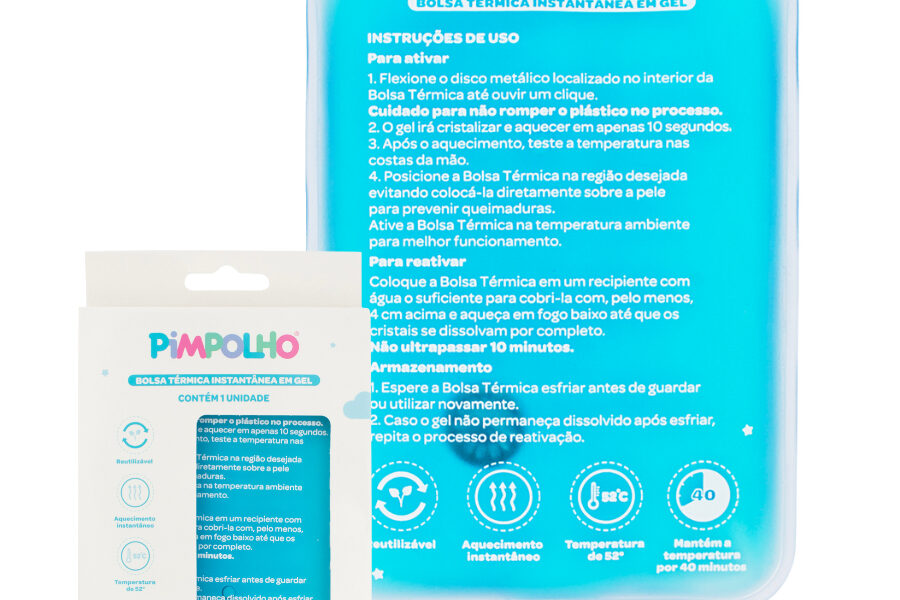 Bolsa Térmica Alivio Cólicas e Dores Gel Quente Bebe Infantil Baby Autoaquecimento Instantâneo