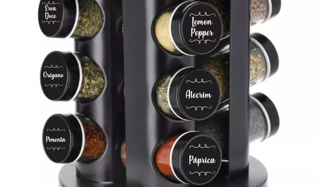 36 Etiquetas para Potes de Condimentos Temperos Mantimentos 3,8x3,8cm
