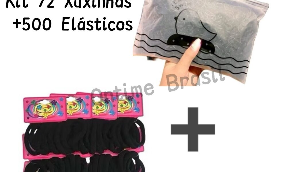 Kit 72 Xuxinhas+500 Elásticos De Cabelo Multicolorido