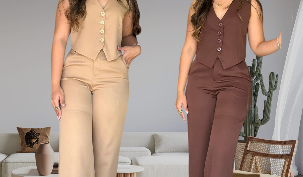 CONJUNTO EM ALFAIATARIA CALÇA E COLETE LOOK CASUAL CHIC TENDENCIA 2026🔥🔥🔥
