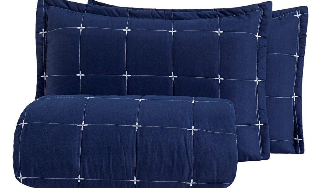 Cobre Leito Colcha Lisboa Bordado Dupla Face King 3 Peças