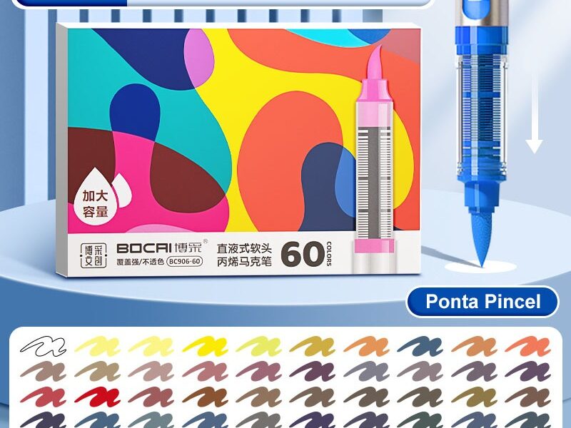 24/36/48/60 Cores Marcadors Brush Caneta Pen Ponta Pincel Lettering Canetinha Brinquedos Para Aliviar O Stress