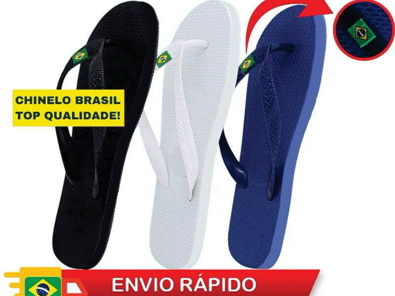 KIT 02 PARES CHINELO BANDEIRINHA UNISSEX TRADICIONAL ORIGINAL