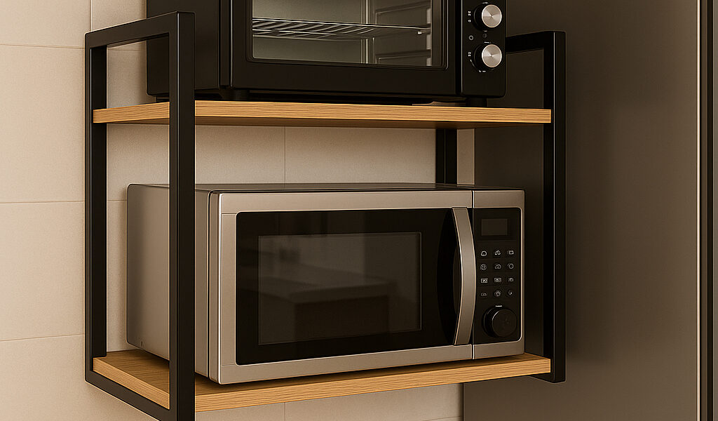 Suporte para Microondas Forno Eletrico Air Frier impressora Prateleira de Parede Nicho Multiuso