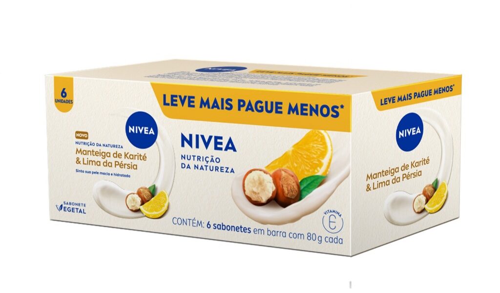 Kit NIVEA Sabonete em Barra Vegetal Nutrição da Natureza 80g (6 unidades)