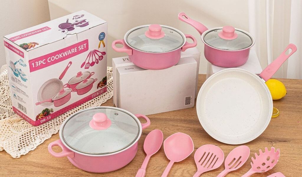 Jogo De Panelas Antiaderente kit 13 Conjunto Peças Teflon Várias Cores