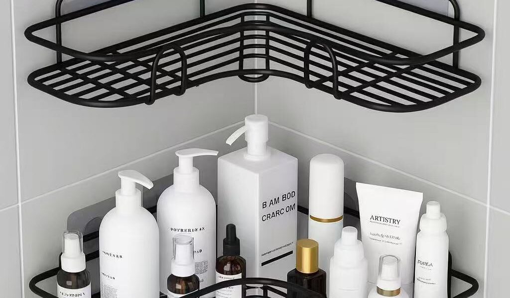 Kit 1/2/4 Prateleiras para Banheiro com Suporte e Alto Adesivos – Organizador de Shampoo, Sabonete, Cozinha e Lavanderia