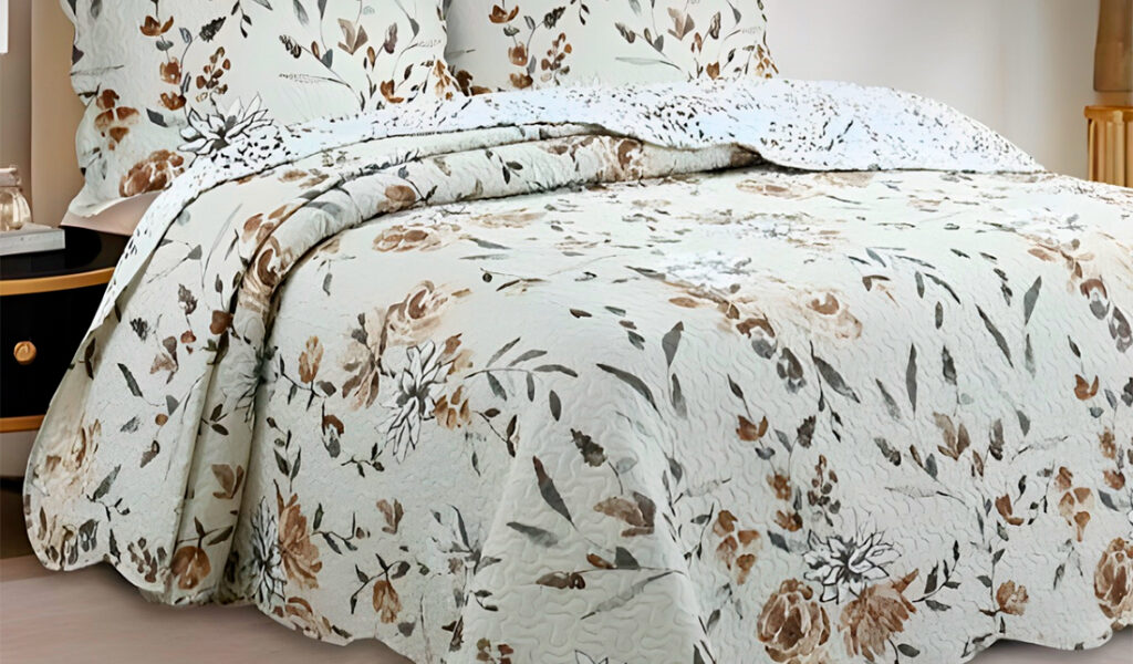 Kit Cobre Leito Colcha Solteiro Casal Queen King 3 Peças Dupla Face Estampada Toque Macio Com Porta Travesseiro