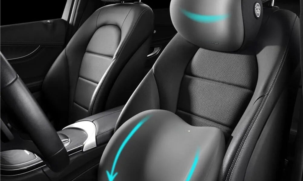 Almofada Cabeça e Lombar para Carro – Conjunto Veicular, Apoio Banco Espuma de Memória