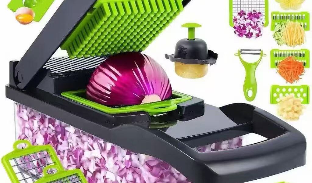 Cortador 16 em 1 Multifuncional de Legumes e Frutas | Fatiador com Lâminas Intercambiáveis