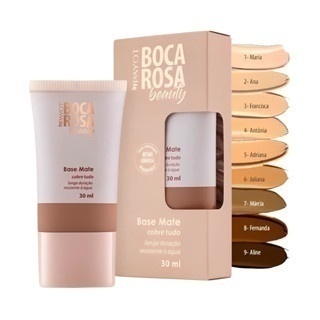 Base Boca Rosa Beauty Alta Cobertura Efeito Matte 30ml
