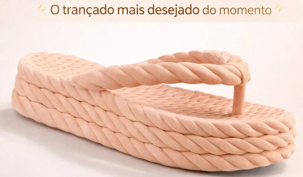 Chinelo De Dedo Nuvem Feminino Plataforma Trançado Estilo Leve Macia Antiderrapante TAMA-TRAN