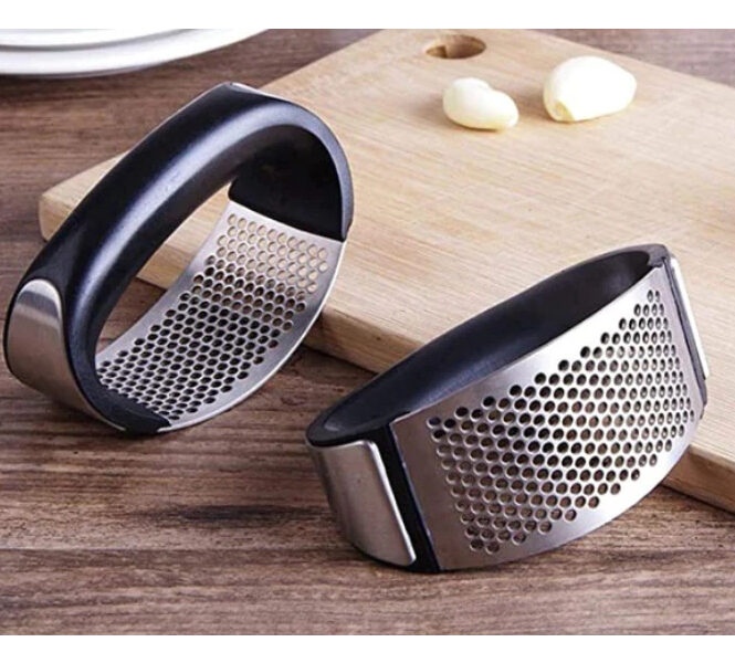 Espremedor de alho manual em aço inoxidável-Prático, simples e rápido para extrair suco e moer alho