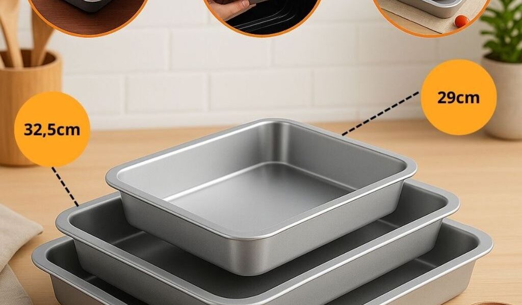 Jogo Assadeiras Formas Alumínio Retangular Grande 3 Peças