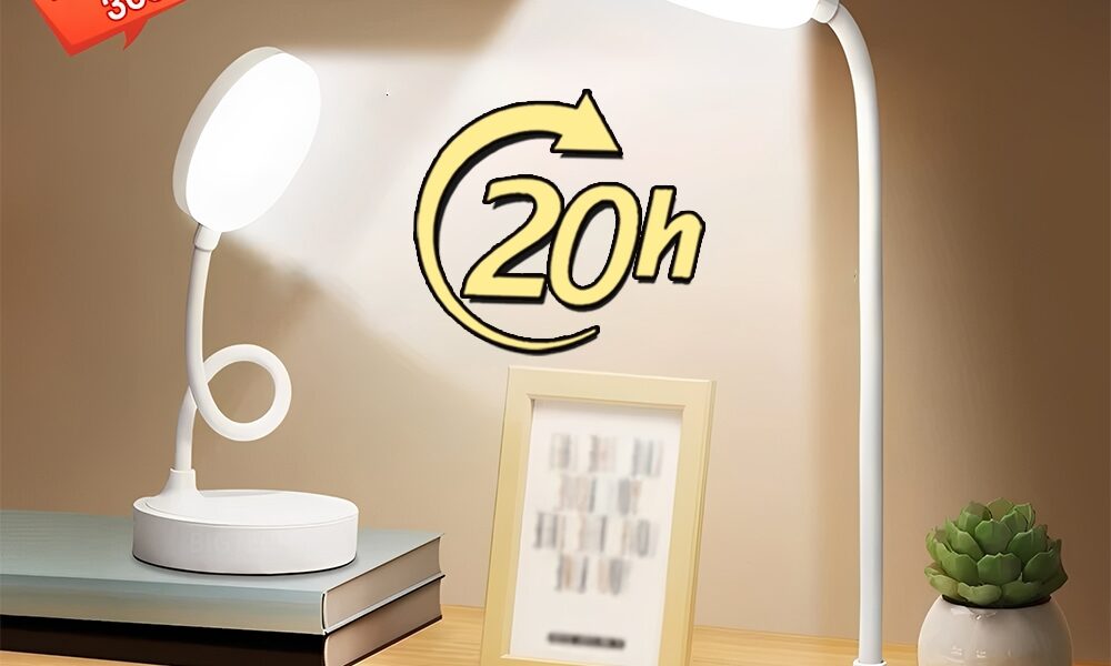 Luminária De Mesa Sem Fio Recarregável Toque Rotação 360° Para Leitura Estudo Livro