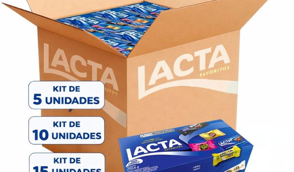 Kit Atacado Caixas De Bombom Lacta Favoritos 250,6g P/ Festas E Eventos (5, 10 Ou 15 UN)