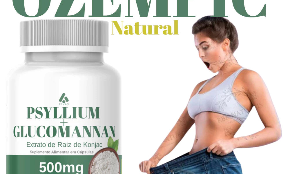 PSYLLIUM 250mg + GLUCOMANNAN 250mg 100% Natural 60 ou 120 Cápsulas - Arkad Suplementos